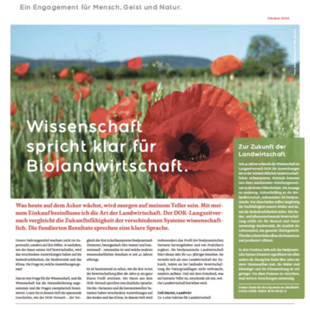 Wissenschaft spricht klar für biodynamische Landwirtschaft